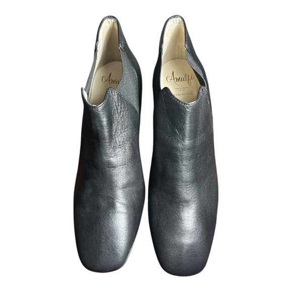 Amalfi by Rangoni Women's Black Leather Ankle Boots size 6.5 - Picture 5 of 9